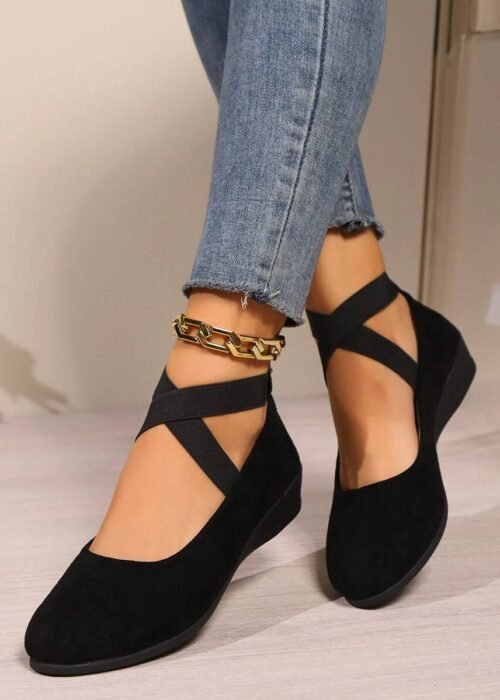 Spring/Autumn Women's Rocker Sole Slip-On Slouchy Shoes With Thick Sole And Breathable Mesh, Low Vamp Casual Shoes, Shoes For Women