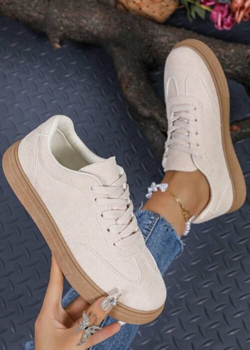 New Casual Sports Shoes, Fashionable And Versatile German Training Shoes, Suede-Like Material, Lace-Up Women's Shoes For Students