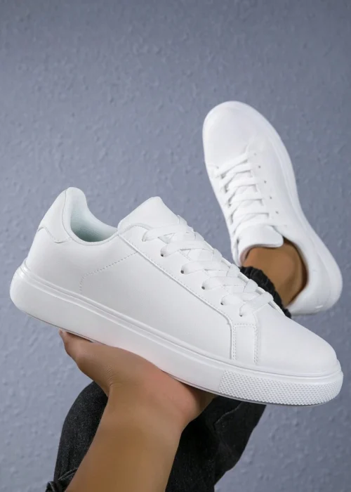 Men's Casual Sneakers New Style Lightweight Comfy White Shoes Tennis Shoes Lace-Up Non-Slip Walking Shoes Couple Shoes