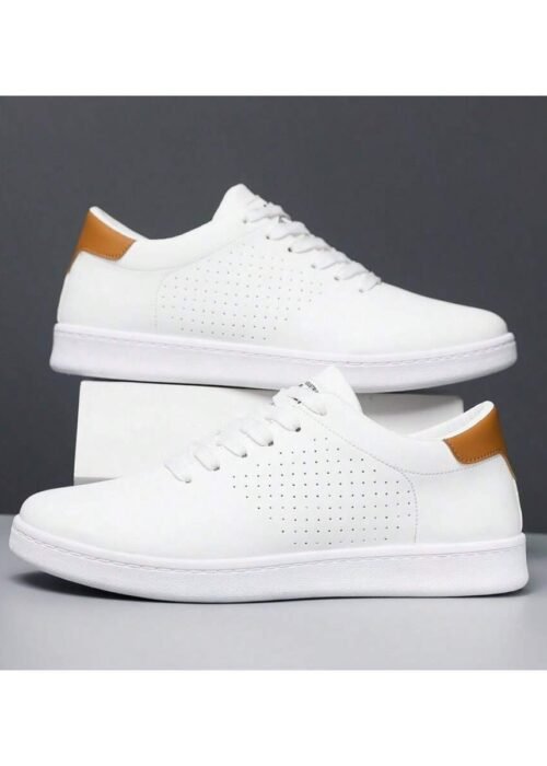 Men's Classic Solid Color Low-Top Sneakers, Comfortable Non-Slip Lace-Up Casual Sports Shoes, Round Toe, Suitable For Outdoor Activities And Daily Wear All Year Round