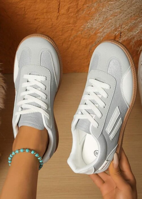 Women's Lightweight Casual Flat Breathable Slip-On Sneakers With Colorblock Design, Spring/Summer Outdoor Sports Shoes