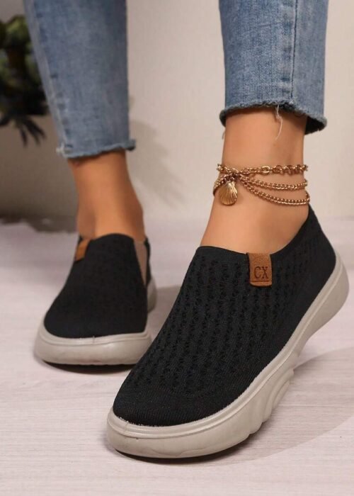 Spring Autumn New Fashion Breathable Cloth Slip-On Women Casual Shoes, Soft Sole Lightweight Elderly Slouchy Loafers