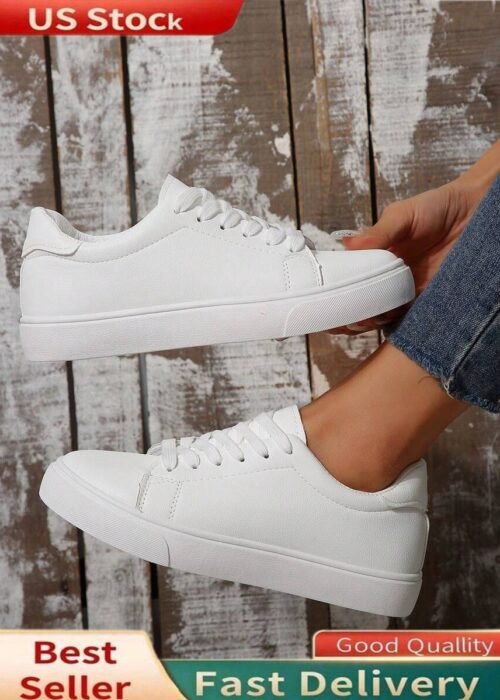 RALSWNAY New Arrival Ladies' Casual Sports Shoes, Fashionable & Versatile White Sneakers For Women Labor, Local Shipping In The United States